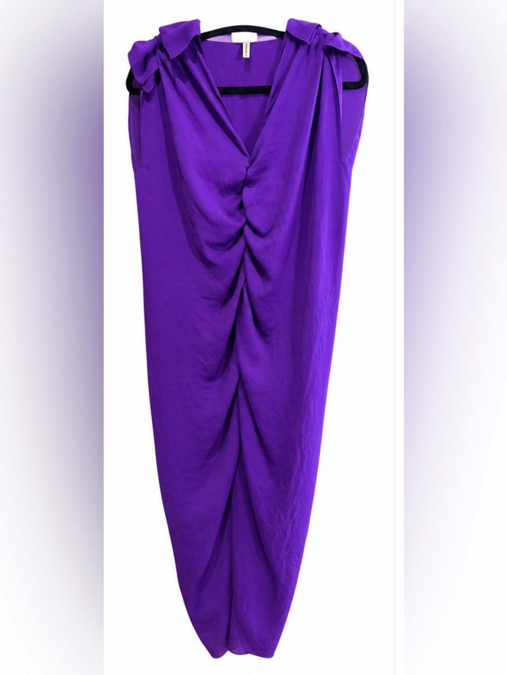 Lanvin Vivid Purple Column Rouched Front Dress